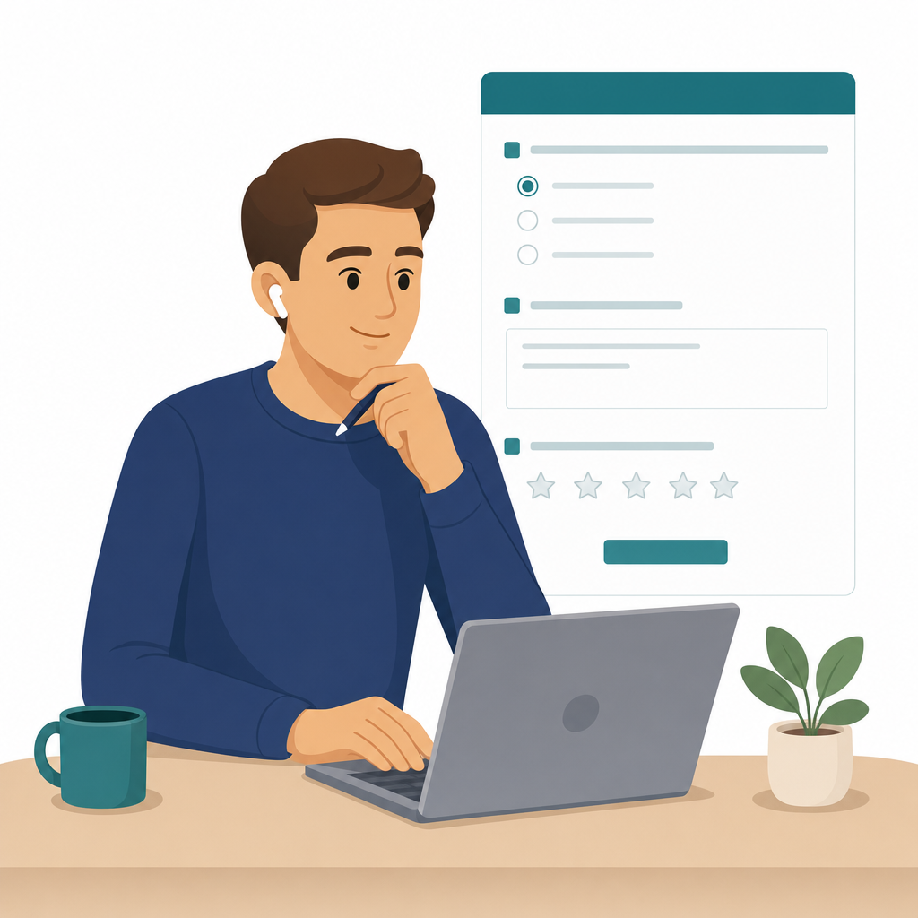 Illustration of a person working in Forms